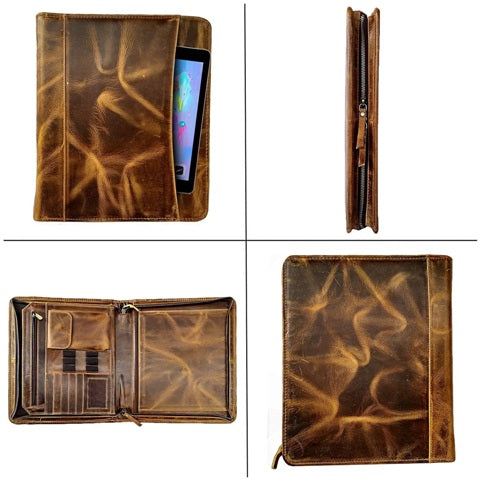 Leather Portfolio Folder for Men and Women