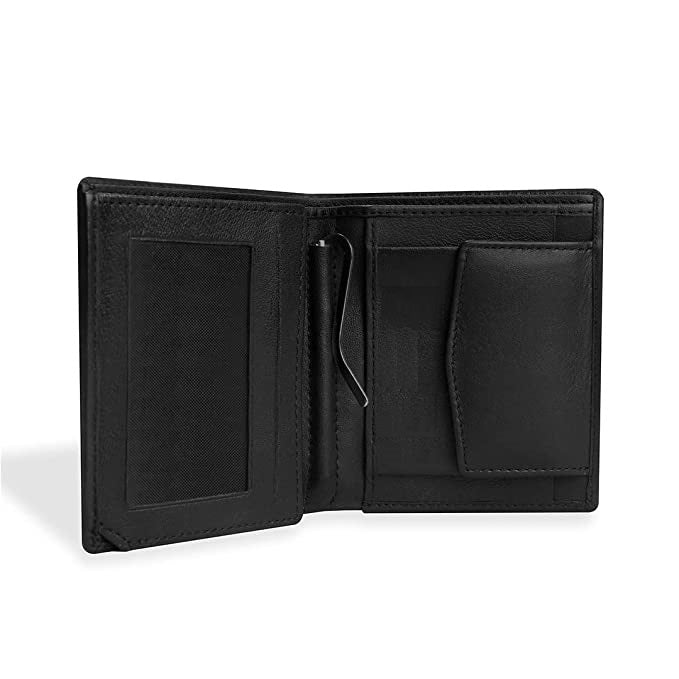 Leather Rfid Protected Black Wallet Men's