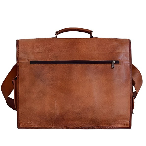 Leather Top Grain Briefcase Messenger Bag