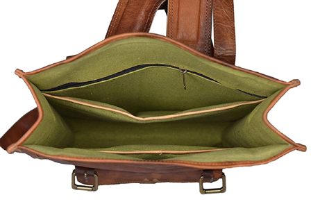 Leather Vintage Roll On Backpack