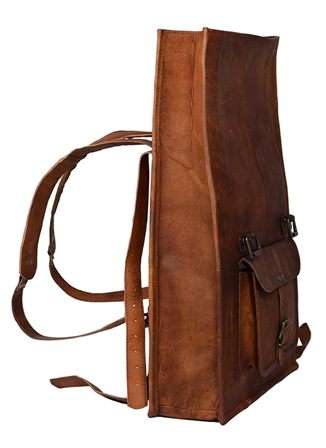 Leather Vintage Roll On Backpack