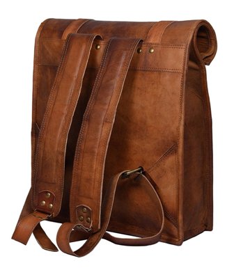 Leather Vintage Roll On Backpack