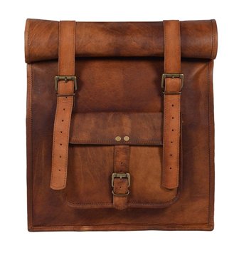 Leather Vintage Roll On Backpack