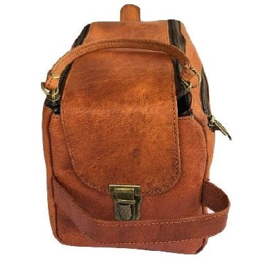 Leather toiletry travel bag