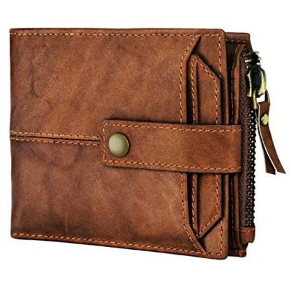 Men Casual Brown Genuine Leather Wallet