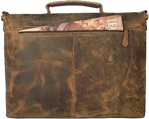 RETRO BUFFALO HUNTER LEATHER LAPTOP MESSENGER BAG