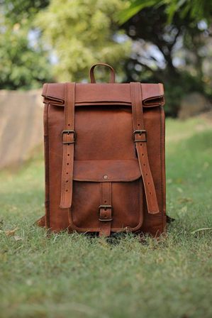 The Best leather Roll Top Backpack Bag 