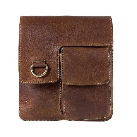Unisex Vintage Leather Messenger Slings Bag Brown