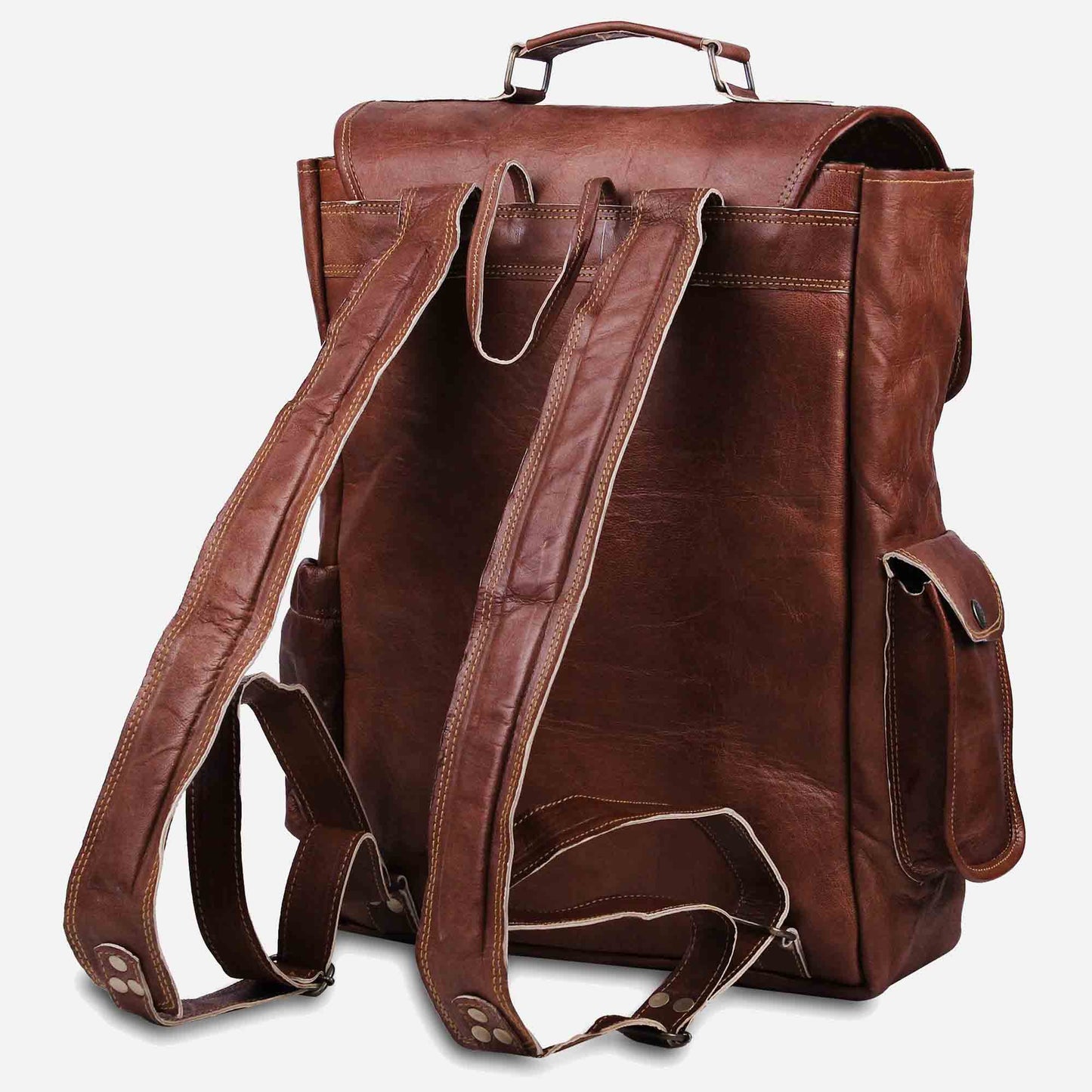 Vintage leather Backpack Shoulder Laptop Bag Men WomenVintage leather Backpack Shoulder Laptop Bag Men Women