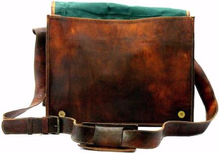 VINTAGE BROWN LEATHER MESSENGER BAG FOR MEN