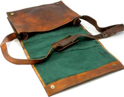VINTAGE BROWN LEATHER MESSENGER BAG FOR MEN