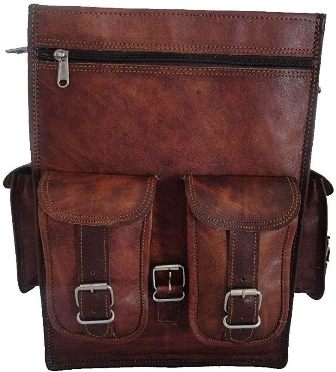 Vintage Leather Backpack Messenger Bag