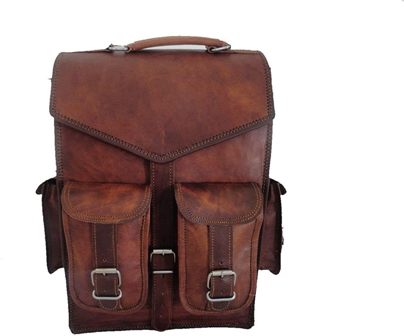 Vintage Leather Backpack Messenger Bag