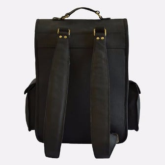 Vintage Leather Backpack bag men's Black