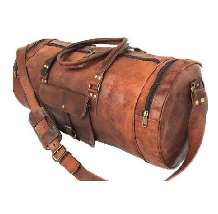 Vintage Leather Duffel Bag Travel For Men Women