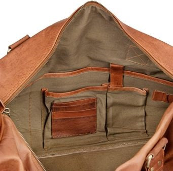 Vintage Leather Duffle Weekend Bag 