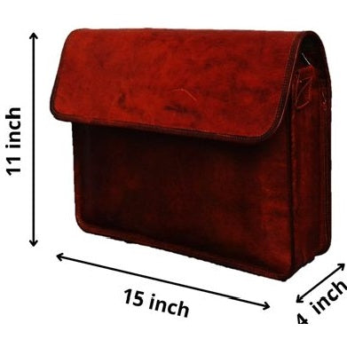 Vintage Leather Flap Messenger Bag