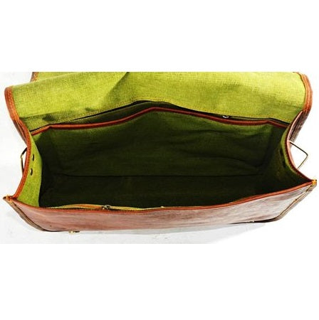 Vintage Leather Flap Messenger Bag