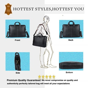 Vintage Leather Handmade Briefcase Messenger Bag