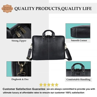 Vintage Leather Handmade Briefcase Messenger Bag