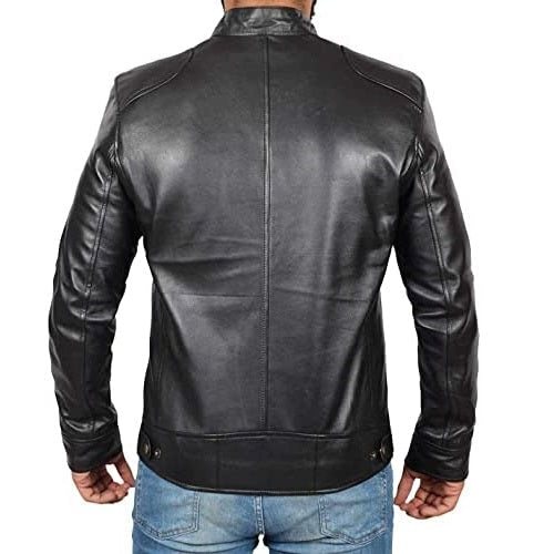 Vintage Leather Jacket For Men's - Black