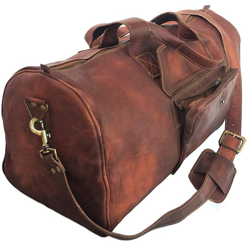 Vintage Leather Large Luggage Duffle Bag