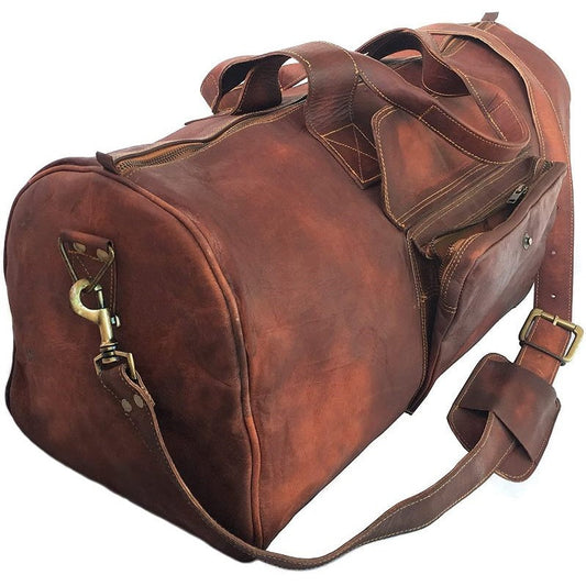 Vintage Leather Large Luggage Duffle Bag