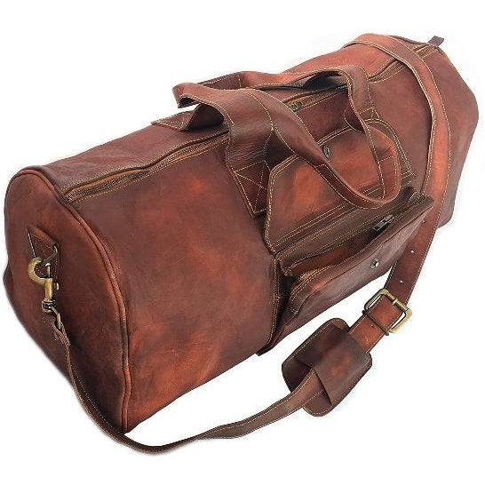 Vintage Leather Large Luggage Duffle Bag