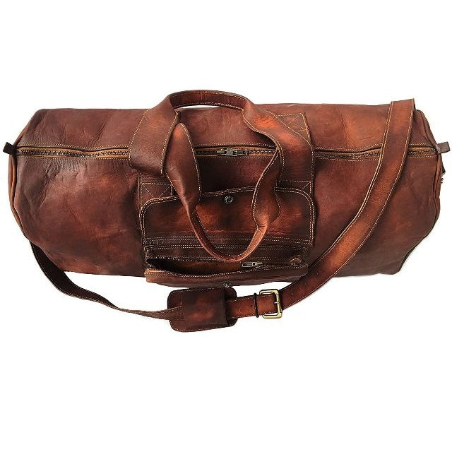 Vintage Leather Large Luggage Duffle Bag