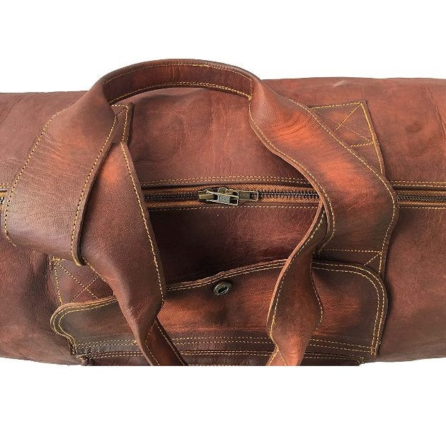 Vintage Leather Large Luggage Duffle Bag