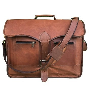 Vintage Leather Messenger Briefcase Bag For Men’s