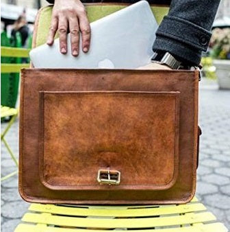 Vintage Leather Messenger Briefcase Bag