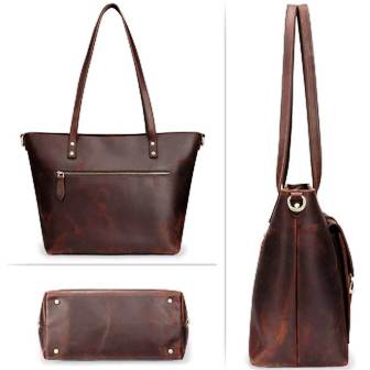 Vintage Leather Tote Bag Women's