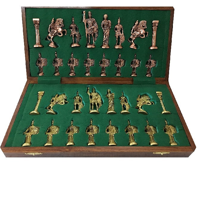 Vintage Luxury Brass Metal Folding Chess Board