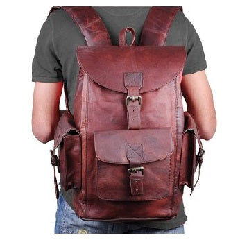 Vintage Men's leather backpack Bag 