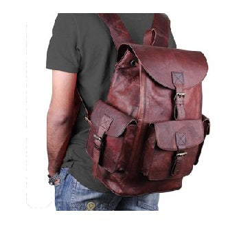 Vintage Men's leather backpack Bag 