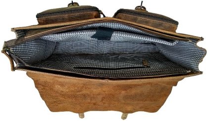 Vintage Retro Buffalo Leather Briefcase Messenger Bag
