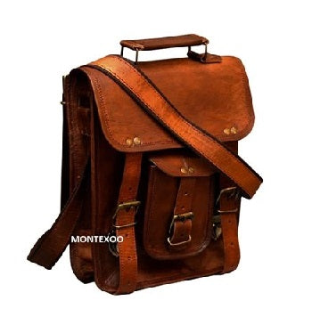 Vintage Small Leather Messenger Shoulder Bag