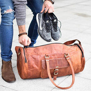 Vintage Leather Duffel Bag Travel luggage For Men
