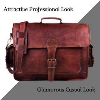 VINTAGE LEATHER LAPTOP MESSENGER BAG