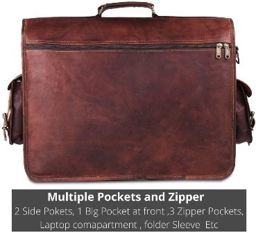 VINTAGE LEATHER LAPTOP MESSENGER BAG